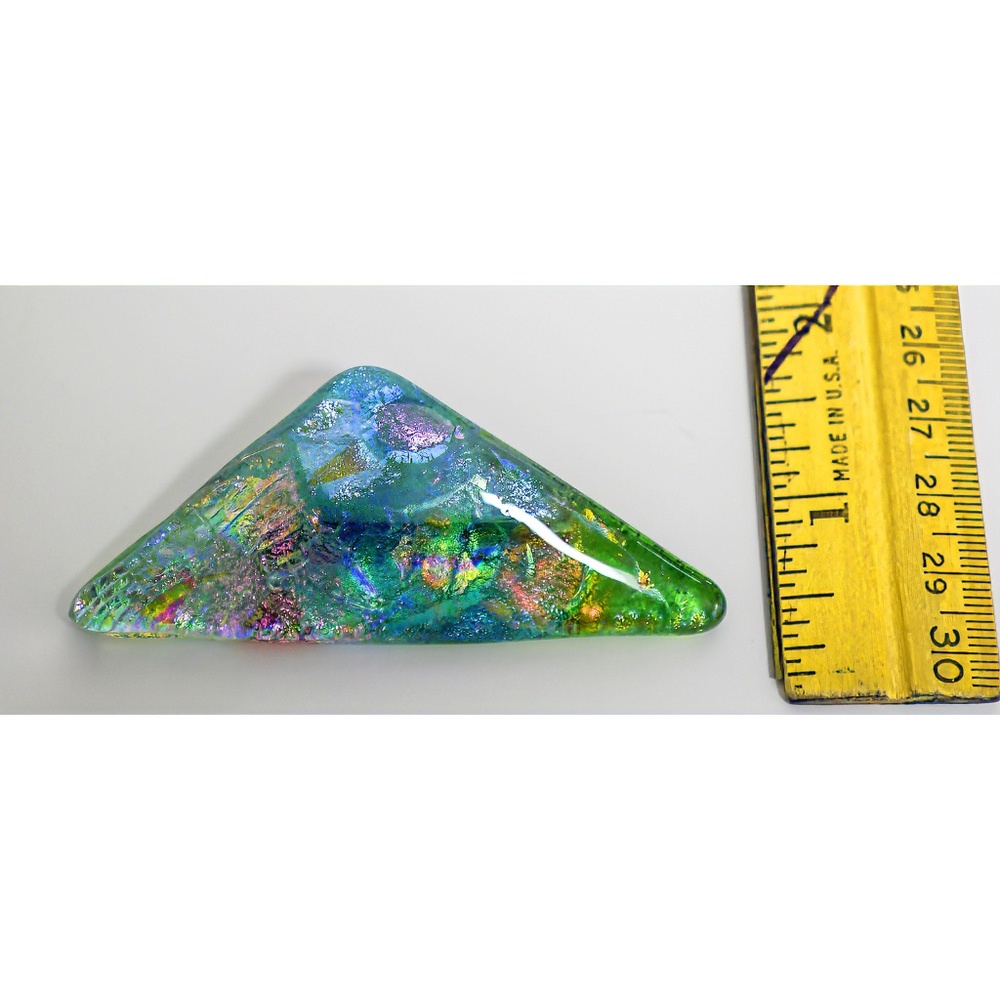New Handmade triangle dichroic glass pin
